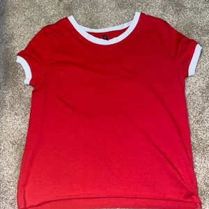 red and white t shirt